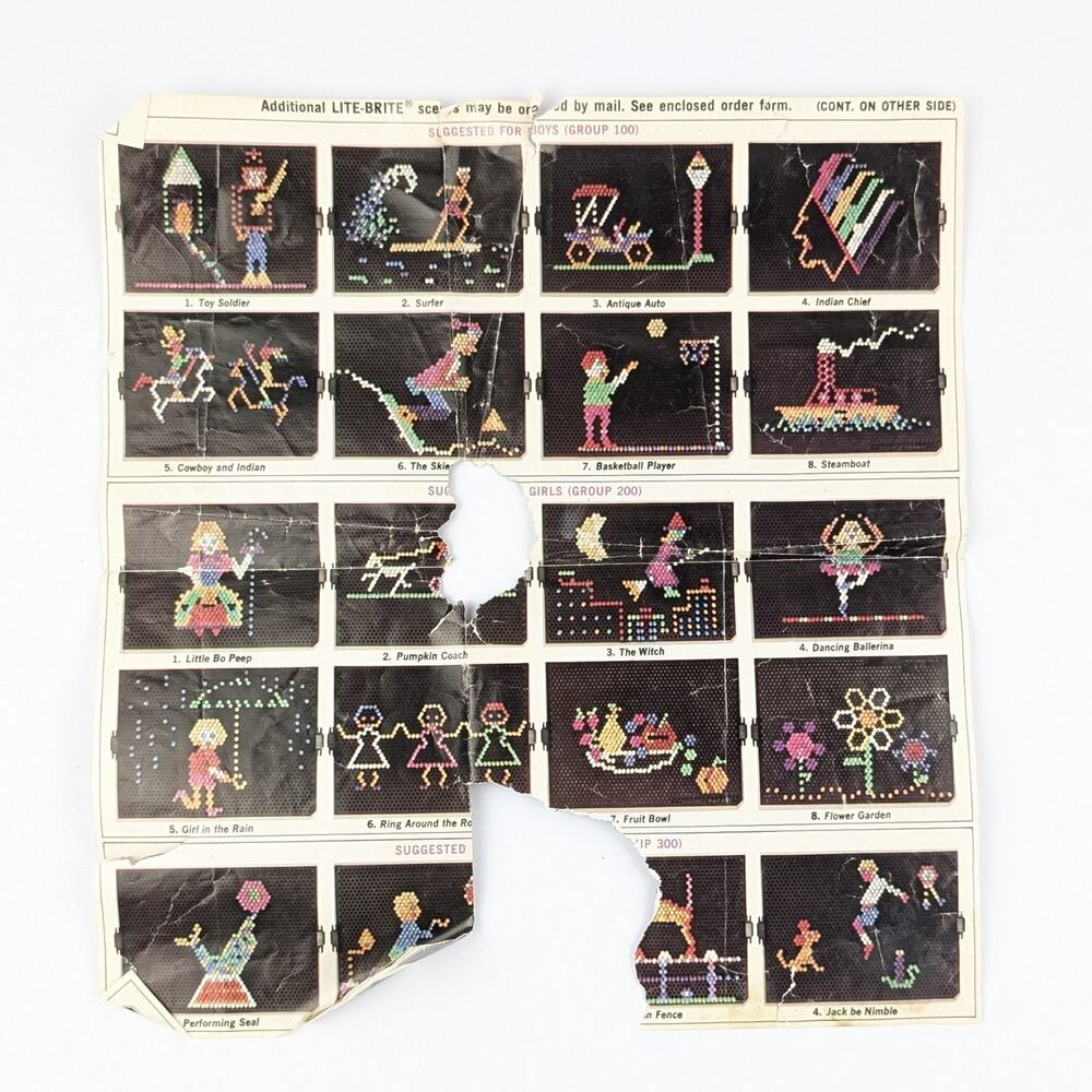 Vintage 1986 Lite Brite Milton Bradley WORKING w Box Pegs Patterns Tested - Picture 6 of 15